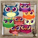 CU Hand Drawn For the love of Owls Clipart Stickers 1