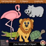 Zoo Animals 1 Clipart - CU