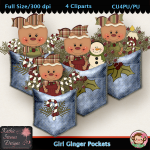 Girl Ginger Pockets - Clipart CU
