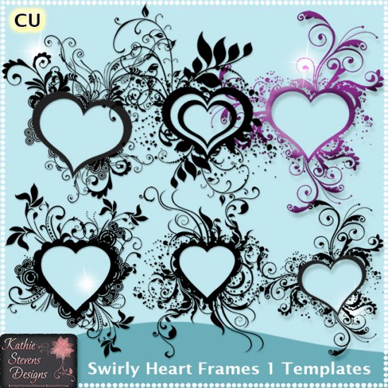 Swirly Heart Frames 1 Templates FS - CU - Click Image to Close
