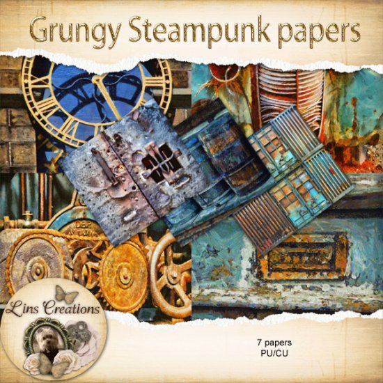 Grungy steampunk papers - Click Image to Close