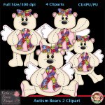 Autism Bears 2 Clipart - CU