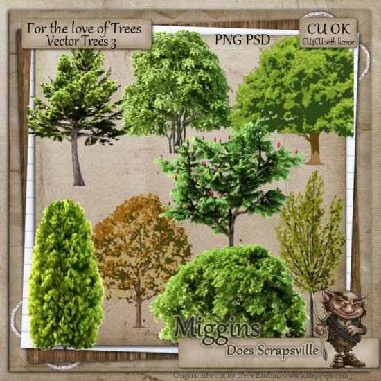 CU Hand Drawn For the love of Trees Vector Trees 3 - Click Image to Close