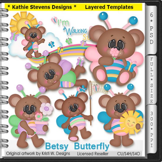 Betsy Butterfly Layered Templates - CU - Click Image to Close