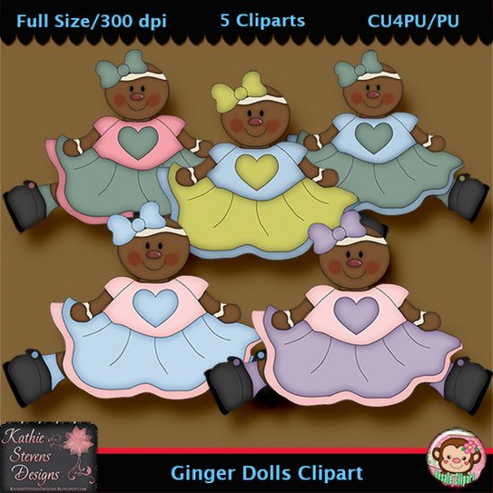 Ginger Dolls Clipart - CU - Click Image to Close