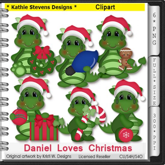 Daniel Loves Christmas Clipart - CU - Click Image to Close