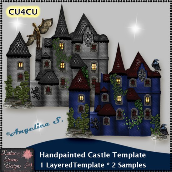 Handpainted Castle - Layered Template CU4CU - Click Image to Close