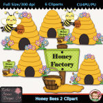 Honey Bees 2 Clipart - CU