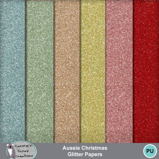 Aussie Christmas Glitter Papers - Click Image to Close