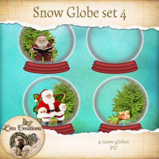 Snow globes set 4 - Click Image to Close
