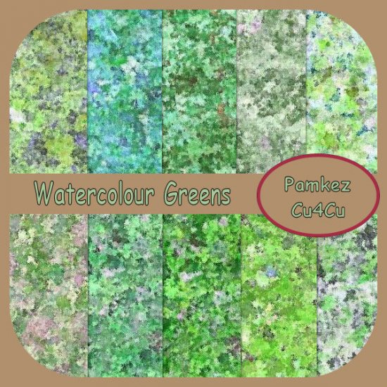 Watercolour Green Papers - Click Image to Close