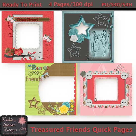 Treasured Friends Quick Pages - Print Ready - Click Image to Close