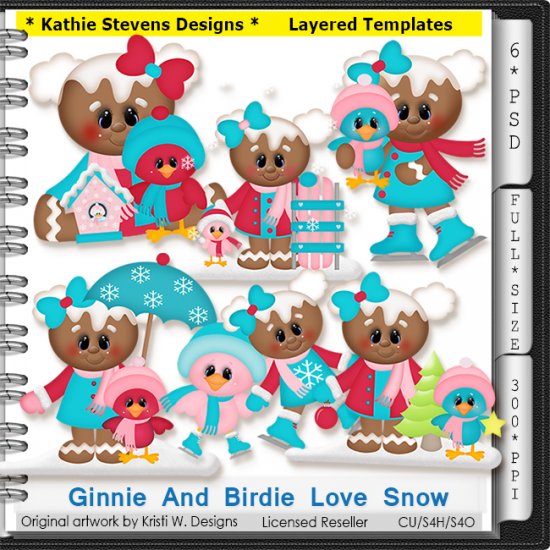 Ginnie And Birdie Love Snow Layered Templates - CU - Click Image to Close