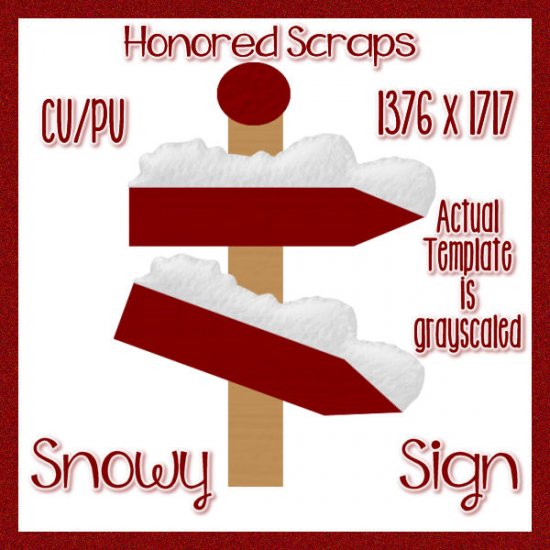 Snowy Sign (CU) - Click Image to Close