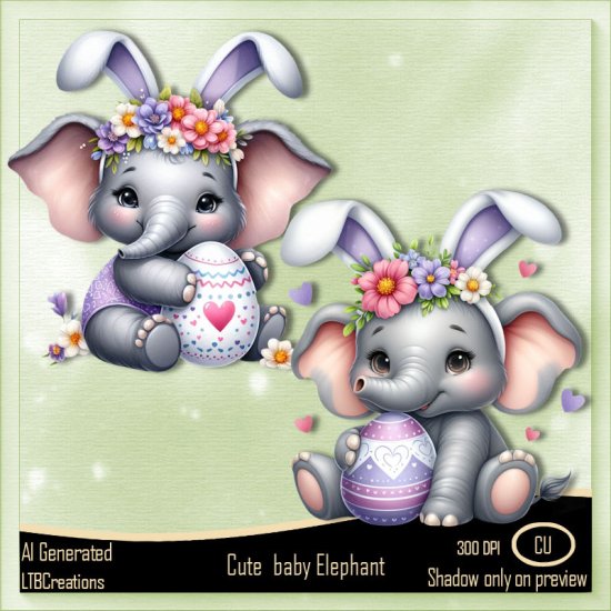 AI - Cute Baby Elephant - Click Image to Close