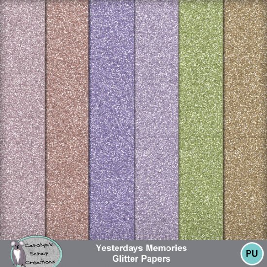 Yesterdays Memories Glitter Papers - Click Image to Close