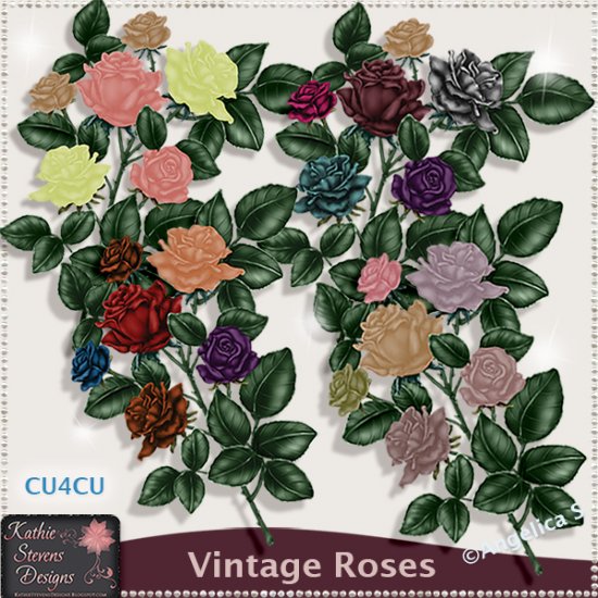 Vintage Roses Clusters - CU4CU - Click Image to Close