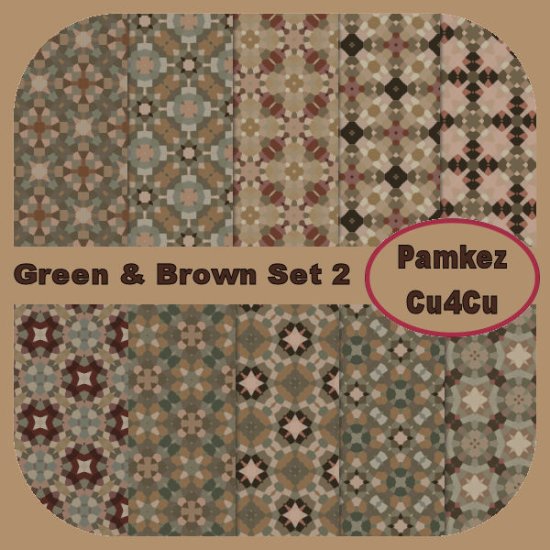 Green & Brown Patterns Set 2 - Click Image to Close