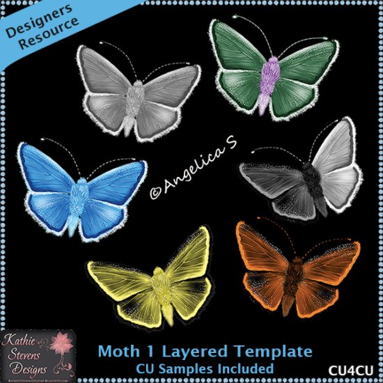 Moth 1 Layered Template CU4CU - Click Image to Close