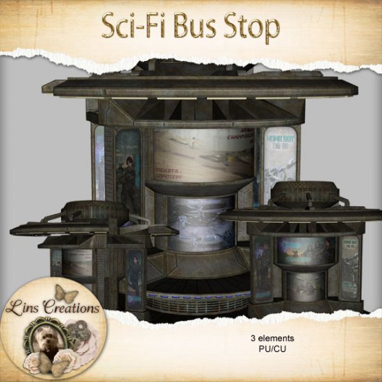 Sci-fi Bus stop - Click Image to Close