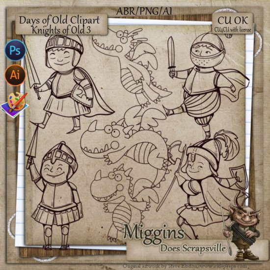 CU Hand Drawn Knights of Old Brush Pack 2 - Click Image to Close