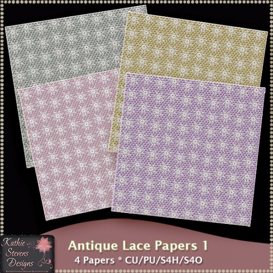 Antique Lace Papers 1 CU - Tagger - Click Image to Close
