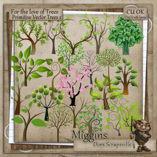 CU Hand Drawn For the love of Trees Primitive Vector Trees 2 - Click Image to Close