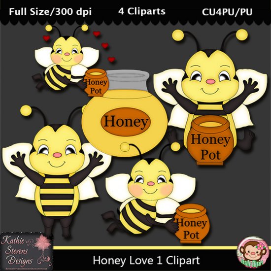 Honey Love 1 Clipart - CU - Click Image to Close
