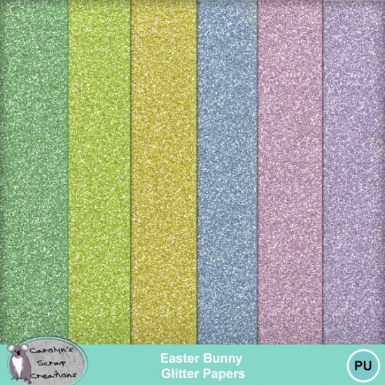 Easter Bunny Glitter Papers - Click Image to Close