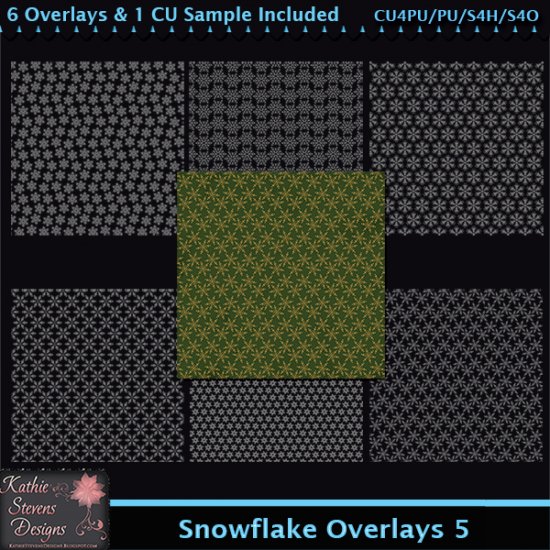 Snowflake Overlays 5 CU - Click Image to Close