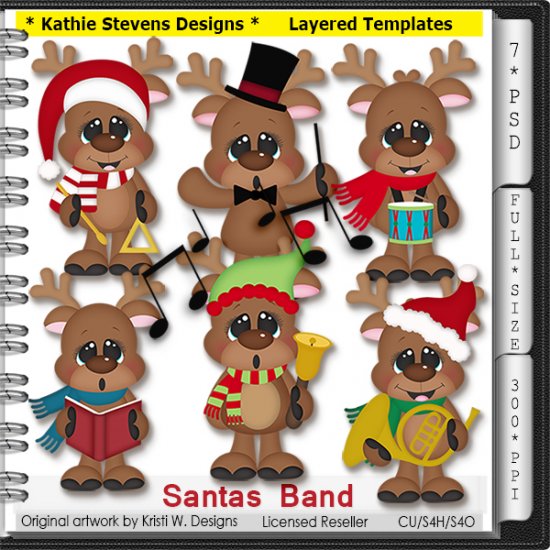 Santas Band Layered Templates - CU - Click Image to Close