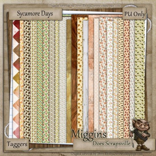 Sycamore Days PU Taggers size kit - Click Image to Close