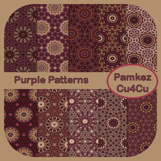 Purple Patterned Papers - Click Image to Close