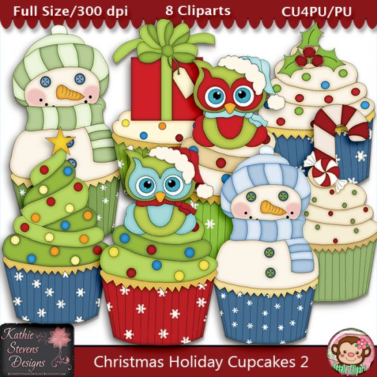 Christmas Holiday Cupcakes 2 - CU - Click Image to Close