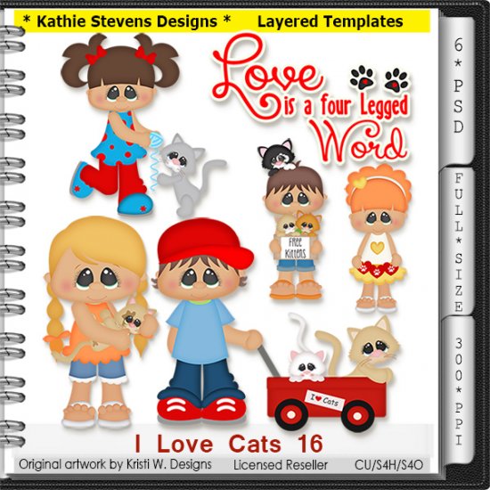 I Love Cats Layered Templates - CU - Click Image to Close