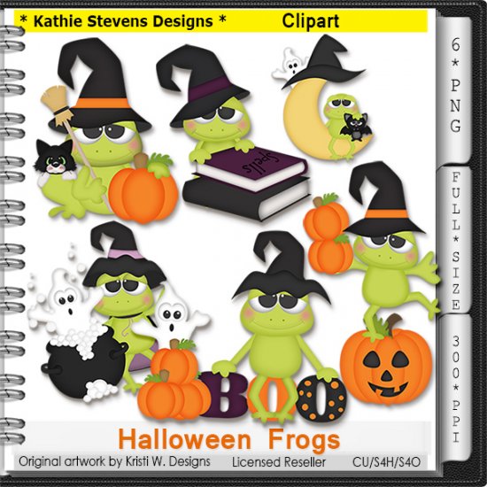 Halloween Frogs Clipart - CU - Click Image to Close