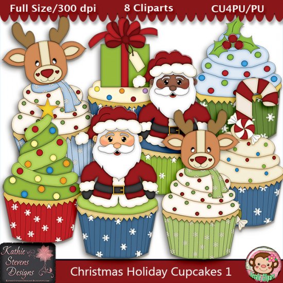 Christmas Holiday Cupcakes 1 - CU - Click Image to Close