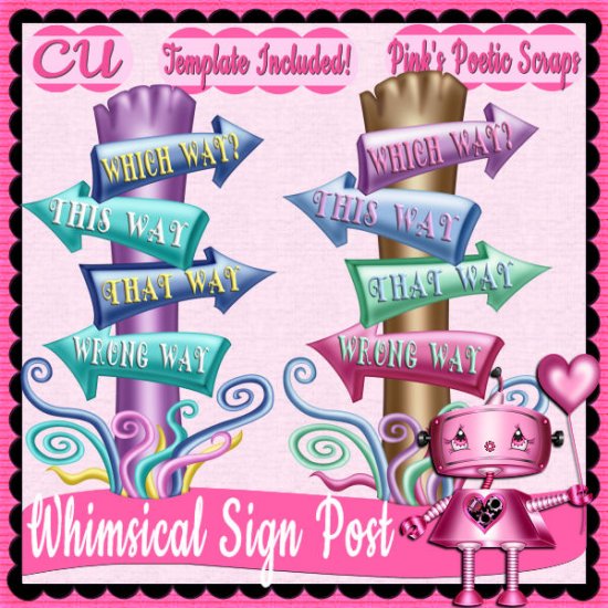 Whimsical Sign Post Script - Click Image to Close