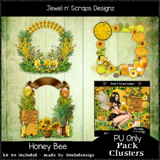 Clusters Frame - Honey Bee - Click Image to Close