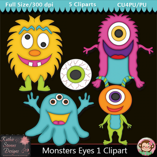 Monsters Eyes 1 Clipart - CU - Click Image to Close