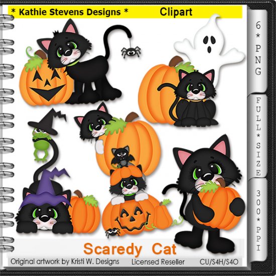 Scaredy Cat Clipart - CU - Click Image to Close