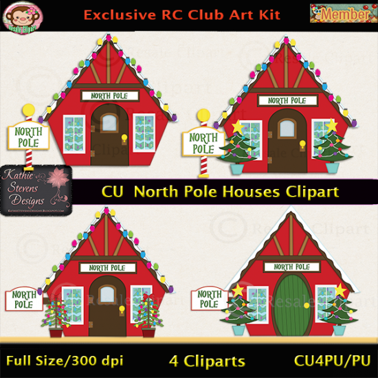 North Pole Houses Clipart - CU - Click Image to Close