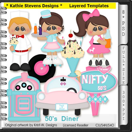 50's Diner Layered Templates - CU - Click Image to Close