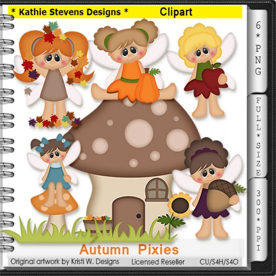 Autumn Pixies Clipart - CU - Click Image to Close