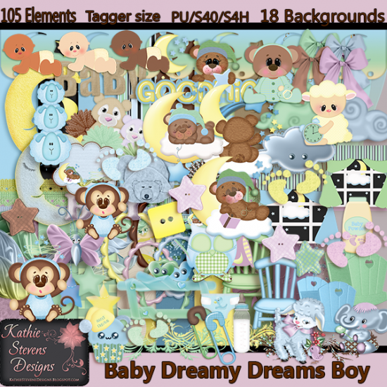 Baby Dreamy Dreams Boy With Bonus - Tagger Size - Click Image to Close