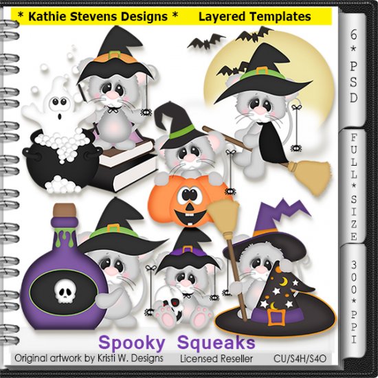 Spooky Squeaks Layered Templates - CU - Click Image to Close