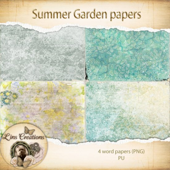 Summer Garden worn papers - Click Image to Close