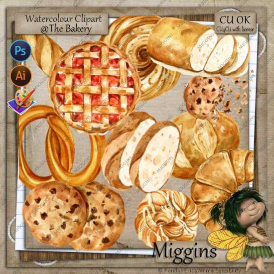 CU/CU4CU WatercolourClipart At the bakery - Click Image to Close