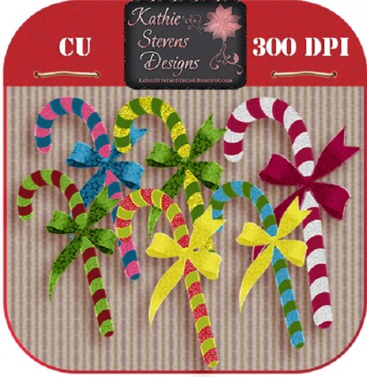 Christmas Glitter Candy Canes - CU4CU - Click Image to Close