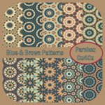 Blue & Brown Patterned Papers